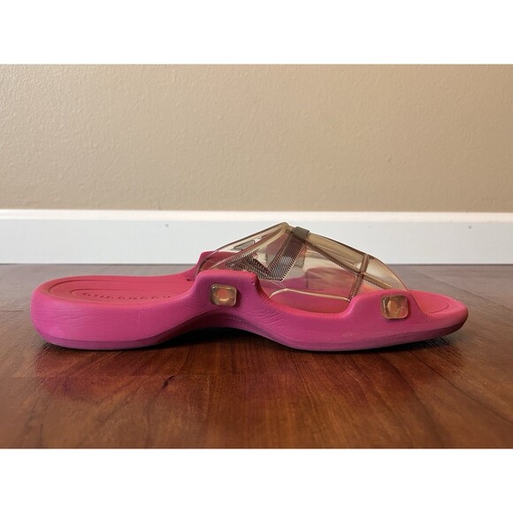 Burberry Women's Pink Check Slide Sandals Size 39 US 8.5 - 9 - Picture 10 of 12